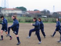 Riscaldamento prima della partita a Valdarno